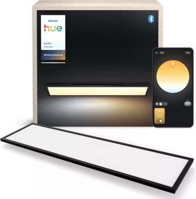 Philips Hue Aurelle rectangular LED panel, 30x120cm, black, 3750lm, White ambiance 929003597702 | Elektrika.lv