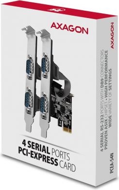 AXAGON NET CARD PCIE 250KBPS 4PORT/SP&LP PCEA-S4N AXAGON PCEA-S4N | Elektrika.lv