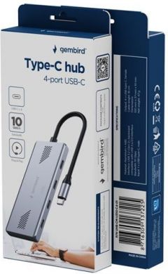 Gembird I/O HUB USB-C 4PORT/UHB-CM-U310-C4-01 GEMBIRD UHB-CM-U310-C4-01 | Elektrika.lv