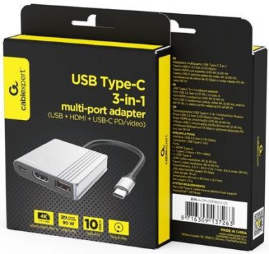 Gembird I/O ADAPTER USB-C TO HDMI/USB3/3IN1 A-CM-COMBO3-05 GEMBIRD A-CM-COMBO3-05 | Elektrika.lv