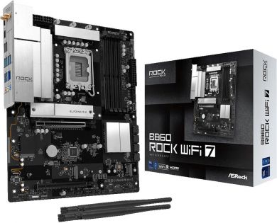 Asrock Mainboard ASROCK B860 Rock WiFi 7 Intel B860 LGA 1851 (Socket V1) ATX RAM DDR5-SDRAM 4xSlots Wi-Fi Yes Bluetooth Yes 3xNumber of M.2 (M) slots B860ROCKWIFI7 B860 ROCK WIFI 7 | Elektrika.lv