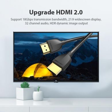 VENTION CABLE HDMI 2M/BLACK AAIBH VENTION AAIBH | Elektrika.lv