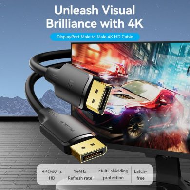 VENTION CABLE DP TO DP 1M/BLACK HAKBF VENTION HAKBF | Elektrika.lv
