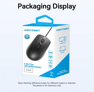 VENTION MOUSE USB OPTICAL BLACK/KTABG VENTION KTABG | Elektrika.lv