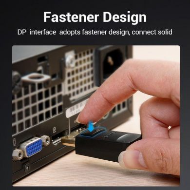 VENTION CABLE DP TO VGA 2M/BLACK HBLBH VENTION HBLBH | Elektrika.lv