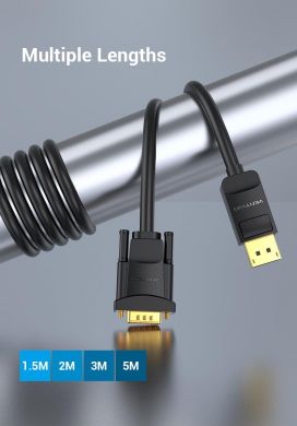 VENTION CABLE DP TO VGA 2M/BLACK HBLBH VENTION HBLBH | Elektrika.lv