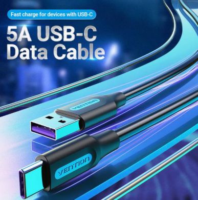 VENTION CABLE USB-C TO USB2.0/1M PVC BLACK CORBF VENTION CORBF | Elektrika.lv