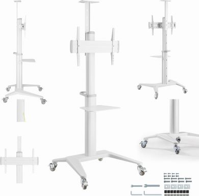 Gembird TV SET ACC FLOOR STAND 37-70"/WHITE TVS-70T-02-W GEMBIRD TVS-70T-02-W | Elektrika.lv
