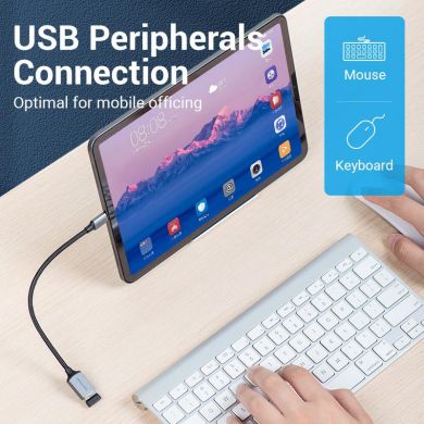 VENTION CABLE USB3.0C MALE TO A FEMALE/0.15M GRAY CCXHB VENTION CCXHB | Elektrika.lv