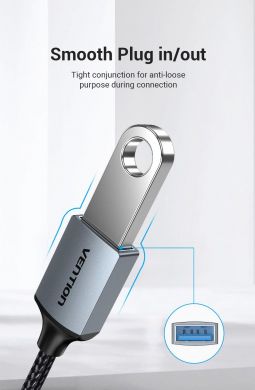 VENTION CABLE USB3.0C MALE TO A FEMALE/0.15M GRAY CCXHB VENTION CCXHB | Elektrika.lv