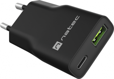 Natec Natec Ribera USB Charger Gan Slim USB 1X USB-A + 1X USB-C 20W | NUC-2377 NUC-2377