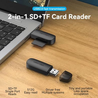 VENTION MEMORY READER USB2.0/CLEB0 VENTION CLEB0 | Elektrika.lv