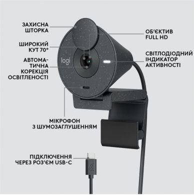 Logitech CAMERA WEBCAM BRIO 305/GRAPHITE 960-001469 LOGITECH 960-001469 | Elektrika.lv