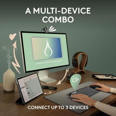 Logitech KEYBOARD +MOUSE COMBO PEBBLE 2/WHITE 920-012240 LOGITECH 920-012240 | Elektrika.lv