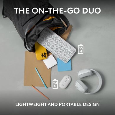Logitech KEYBOARD +MOUSE COMBO PEBBLE 2/WHITE 920-012240 LOGITECH 920-012240 | Elektrika.lv