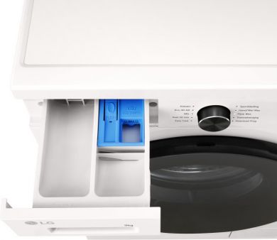 LG LG | Washing machine | F4X1009NWB | Energy efficiency class A | Front loading | Washing capacity 9 kg | 1400 RPM | Depth 55 cm | Width 60 cm | Display | LED | Steam function | Direct drive | Wi-Fi | White F4X1009NWB