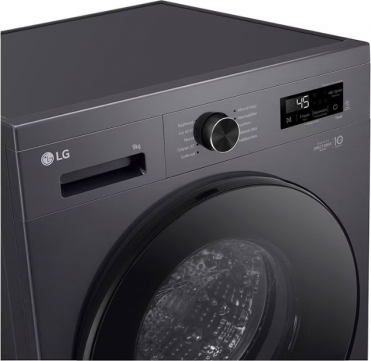 LG LG | Washing machine | F4X1009NMB | Energy efficiency class A | Front loading | Washing capacity 9 kg | 1400 RPM | Depth 55 cm | Width 60 cm | Display | LED | Steam function | Direct drive | Wi-Fi | Graphite Black F4X1009NMB