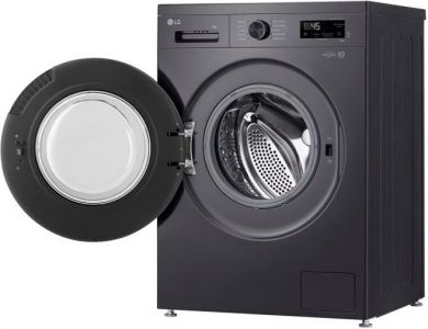 LG LG | Washing machine | F4X1009NMB | Energy efficiency class A | Front loading | Washing capacity 9 kg | 1400 RPM | Depth 55 cm | Width 60 cm | Display | LED | Steam function | Direct drive | Wi-Fi | Graphite Black F4X1009NMB