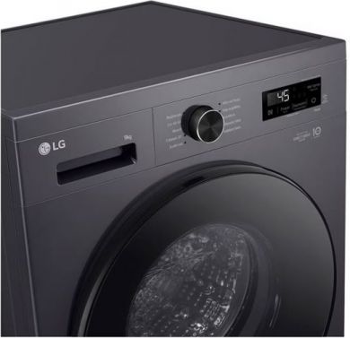 LG LG | Washing machine | F4X1009NMB | Energy efficiency class A | Front loading | Washing capacity 9 kg | 1400 RPM | Depth 55 cm | Width 60 cm | Display | LED | Steam function | Direct drive | Wi-Fi | Graphite Black F4X1009NMB