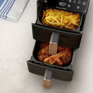 Philips Philips Dual Basket Airfryer | NA462/70 4000 Series | Power 2750 W | Capacity 10 L | Rapid Air technology | Black NA462/70
