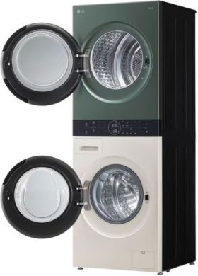 LG LG | Washing machine with dryer | WT1210EGF | Energy efficiency class A/C | Front loading | Washing capacity 12 kg | 1400 RPM | Depth 66 cm | Width 60 cm | LED | Drying system | Drying capacity 10 kg | Steam function | Beige/Green WT1210EGF