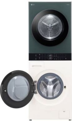 LG LG | Washing machine with dryer | WT1210EGF | Energy efficiency class A/C | Front loading | Washing capacity 12 kg | 1400 RPM | Depth 66 cm | Width 60 cm | LED | Drying system | Drying capacity 10 kg | Steam function | Beige/Green WT1210EGF