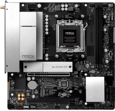 Asrock Mainboard ASROCK AMD B850 Socket AM5 micro ATX RAM DDR5-SDRAM 2xSlots Wi-Fi Yes Bluetooth Yes 1xNumber of M.2 (M) slots B850MROCKWIFI B850M ROCK WIFI | Elektrika.lv