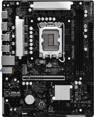 Asrock Mainboard ASROCK Intel H810 LGA 1851 (Socket V1) micro ATX RAM DDR5-SDRAM 2xSlots 1xNumber of M.2 (M) slots H810M-PGEN5 H810M-P GEN5 | Elektrika.lv